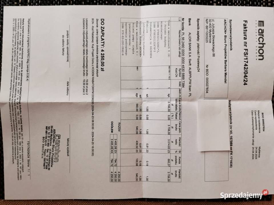 Sprzedam niezrealizowany projekt domu Pozostałe małopolskie Kraków