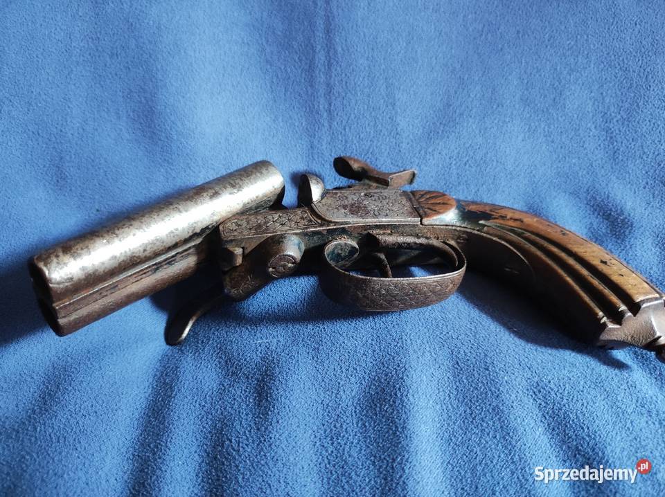 Pistolet dwulufowy zdobny zabytek XVIIIXIX Wrocław sprzedam