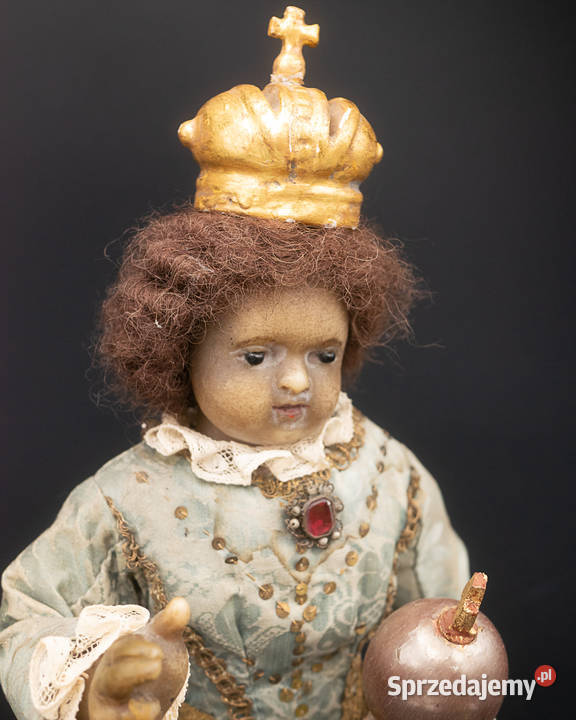 Woskowa figura Dzieciątko Jezus XIX wiek unikat Poznań