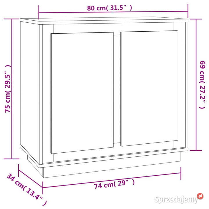 Szafka przydymiony dąb 80x34x75 materiał Warszawa sprzedam