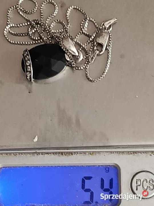 Naszyjnik czarny onyks cyrkonie sprzedam