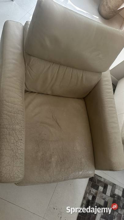 Komplet narożnik fotel włoska skóra Natuzzi 300cm Lesznowola