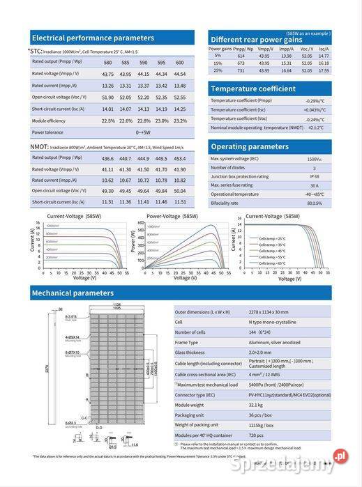 Panel Fotowoltaiczny HYSOLAR 600W Bifacial