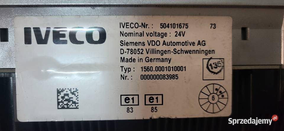 LICZNIK ZEGARY IVECO EUROCARGO 59 504046587