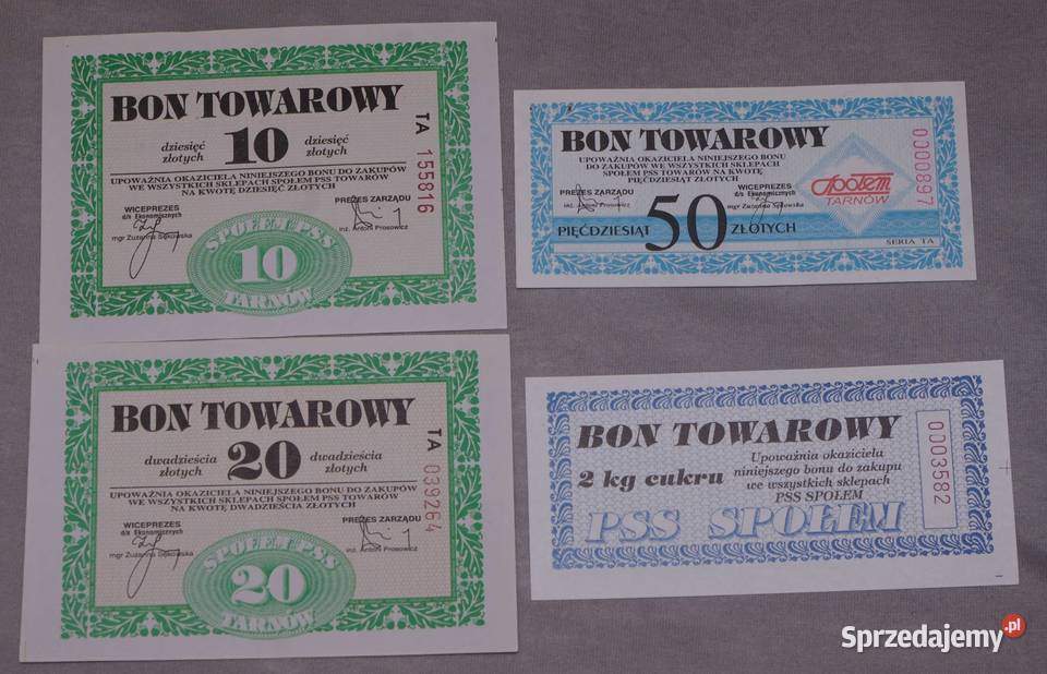 Zestaw bonów PSS Społem Tarnów 4 Płock