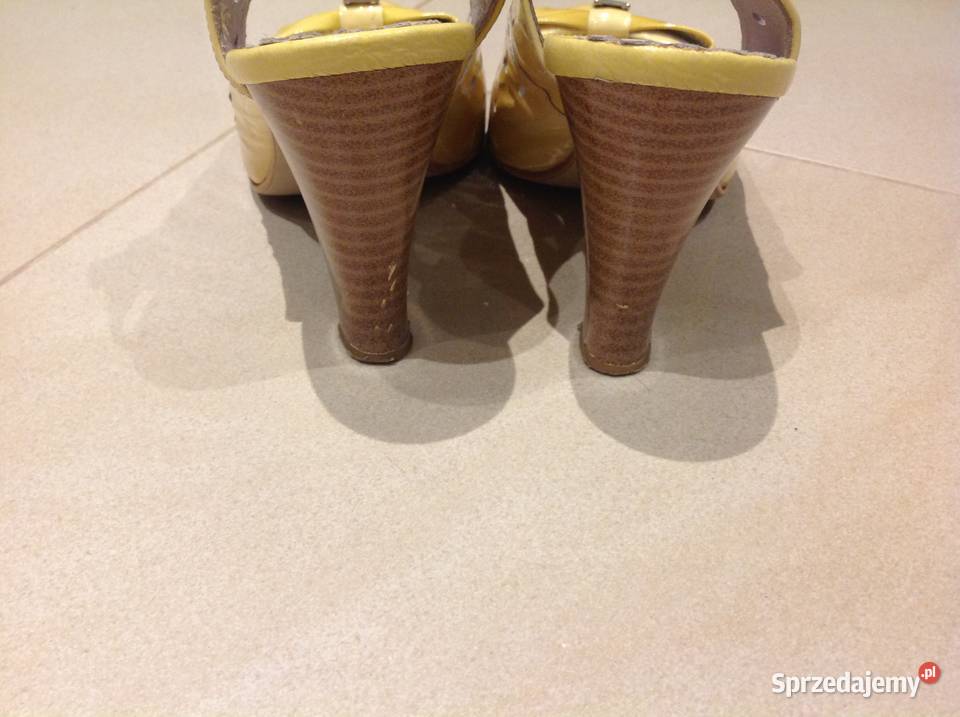 Sandałki Skórzane na obcasie r 36 Nowa Sól
