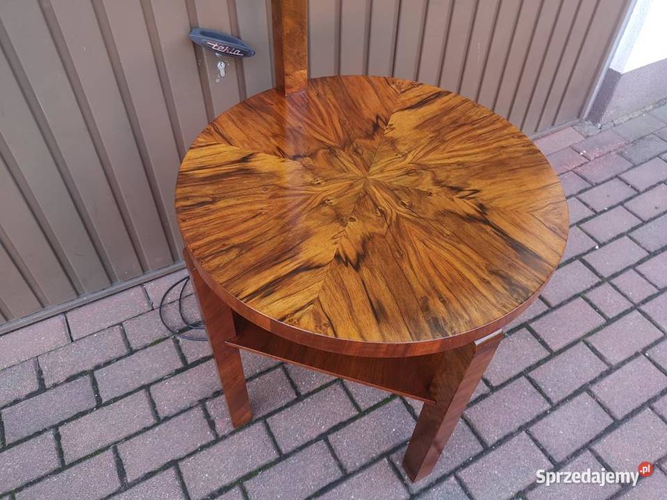 Lampa Podłogowa Ze Stolikiem Art Deco Orzech Swarzędz