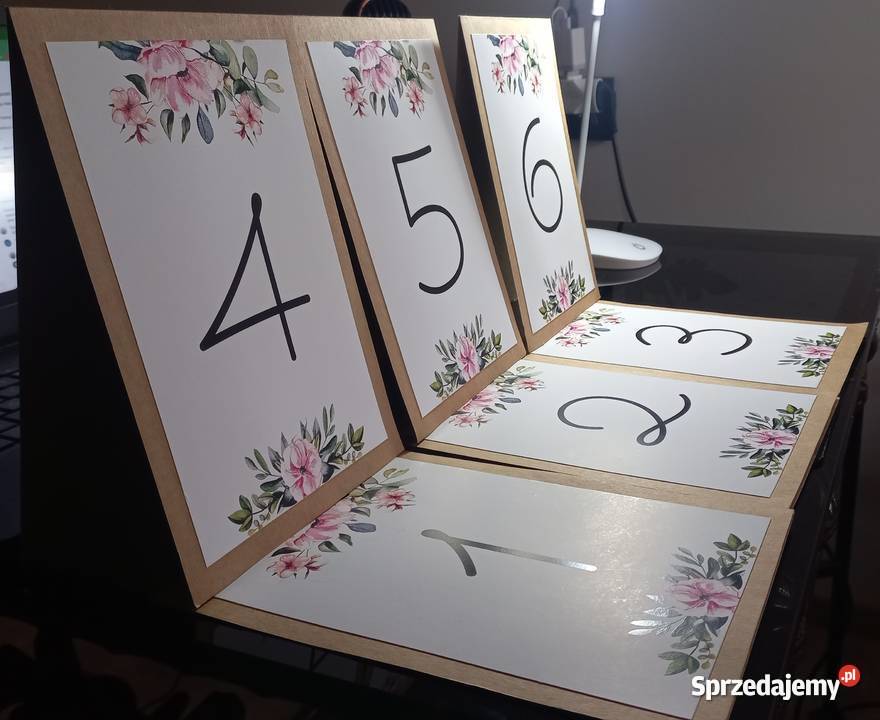 Numerki na stół weselny komplet 6