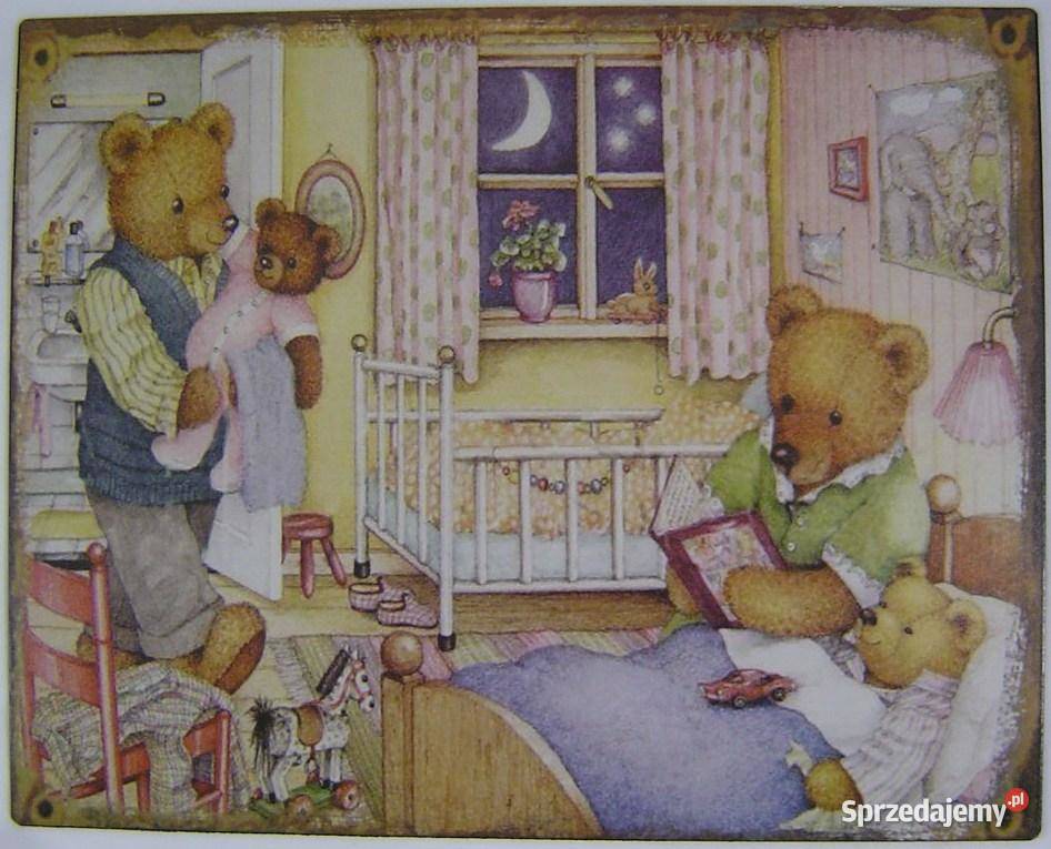 Plakat metalowy Misiowa Rodzinka Prezenty Warszawa sprzedam