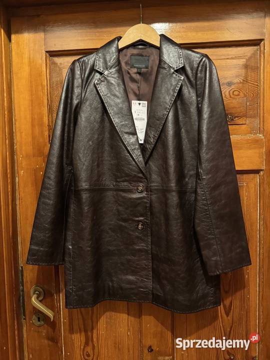 Kurtka skórzana brązowo burgundowa naturalna Częstochowa sprzedam