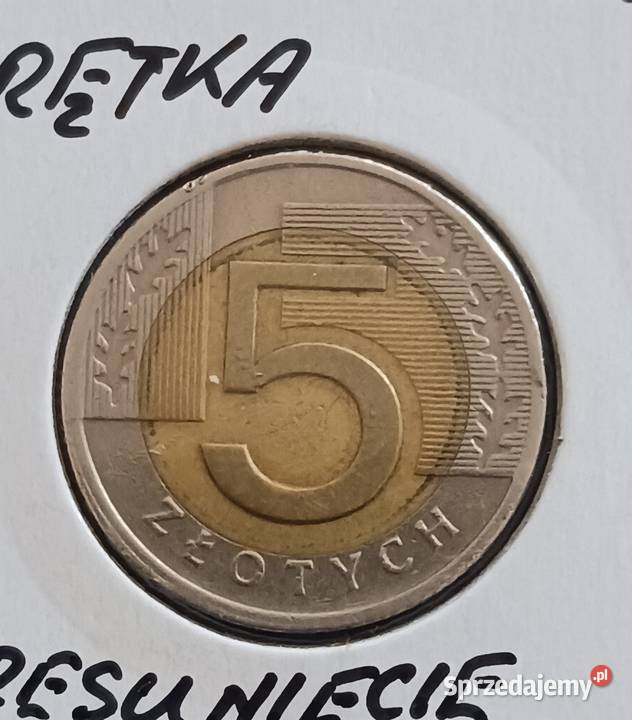 5 złotych 1994 r Destrukt skrętka przesunięcie Numizmatyka