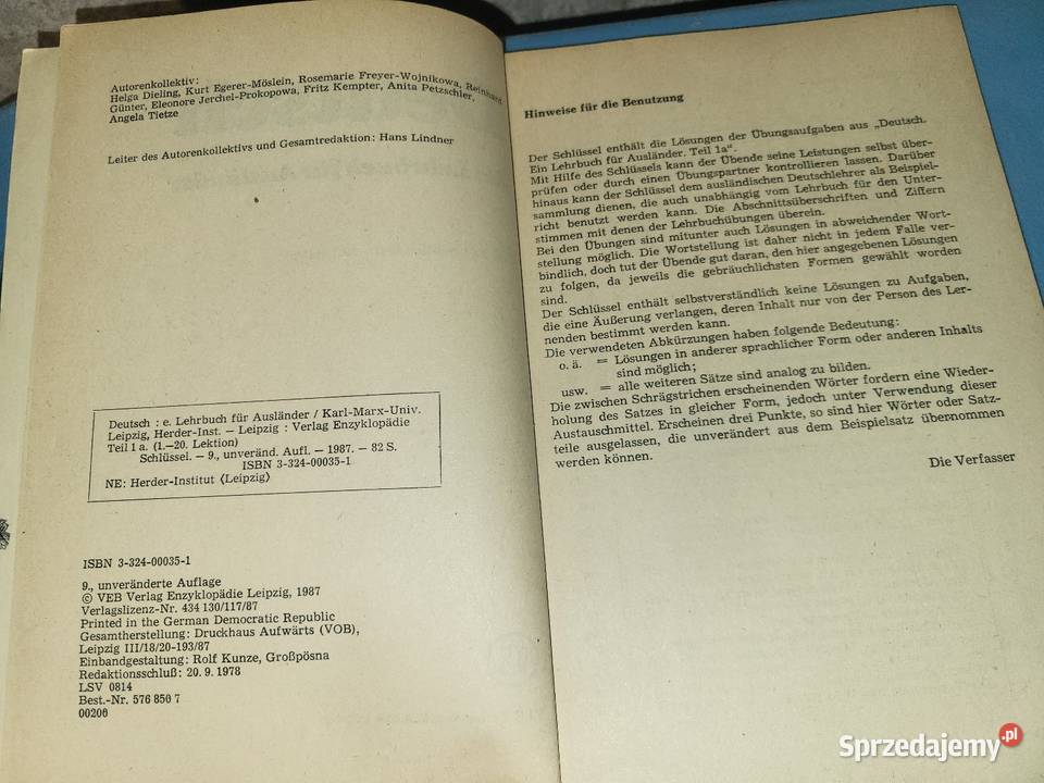 Deutsch Schlssel 1a Ein Lehrbuch fr Auslnder Gliwice sprzedam