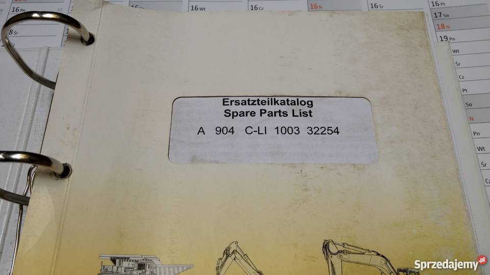 Katalog części Liebherr A 904 CLI 1003 32254 Szamotuły