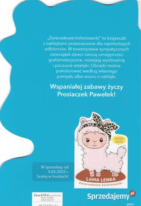 PROSIACZEK PAWEŁEK zwierzakowe kolorowanki Warszawa sprzedam