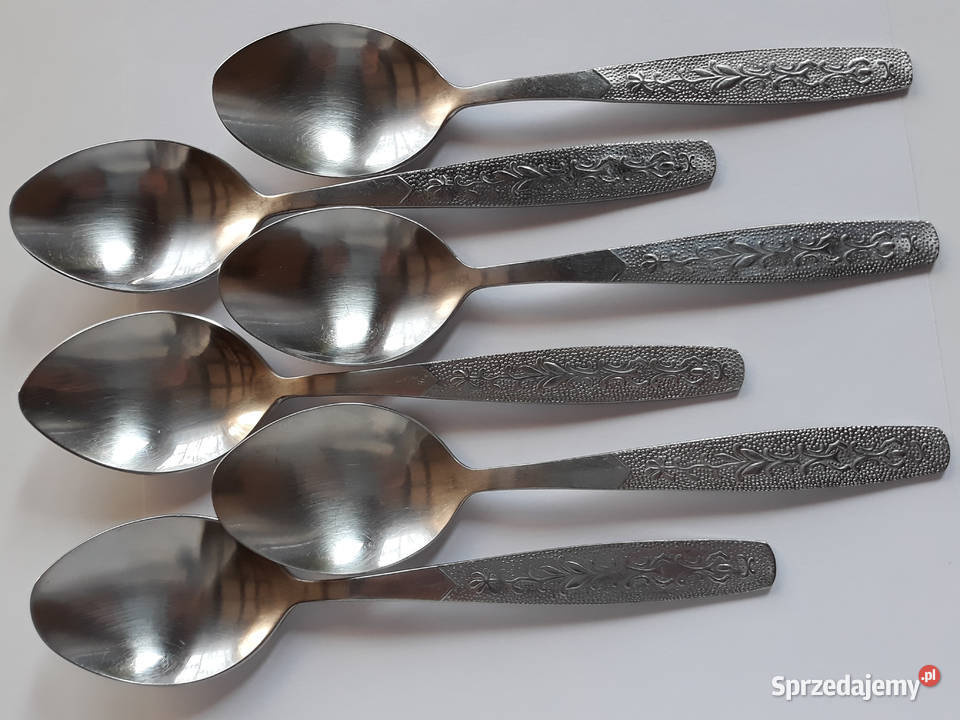 Łyżki obiadowe 2 ROŚLINNY Gerlach sztućce PRL Sztućce Dąbrowa Górnicza
