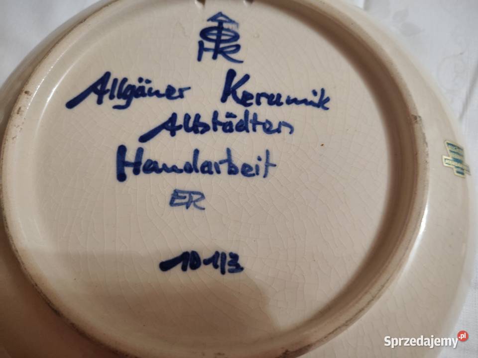 Talerz na ścianę ręcznie malowany Antyki, Sztuka, Kolekcje Legnica