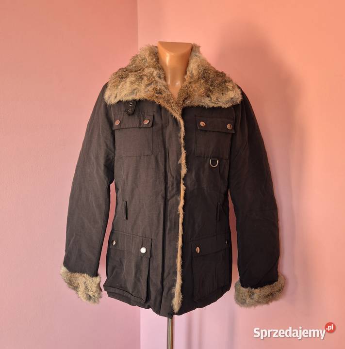 Kurtka jesienna damska z futrem królika Brzesko