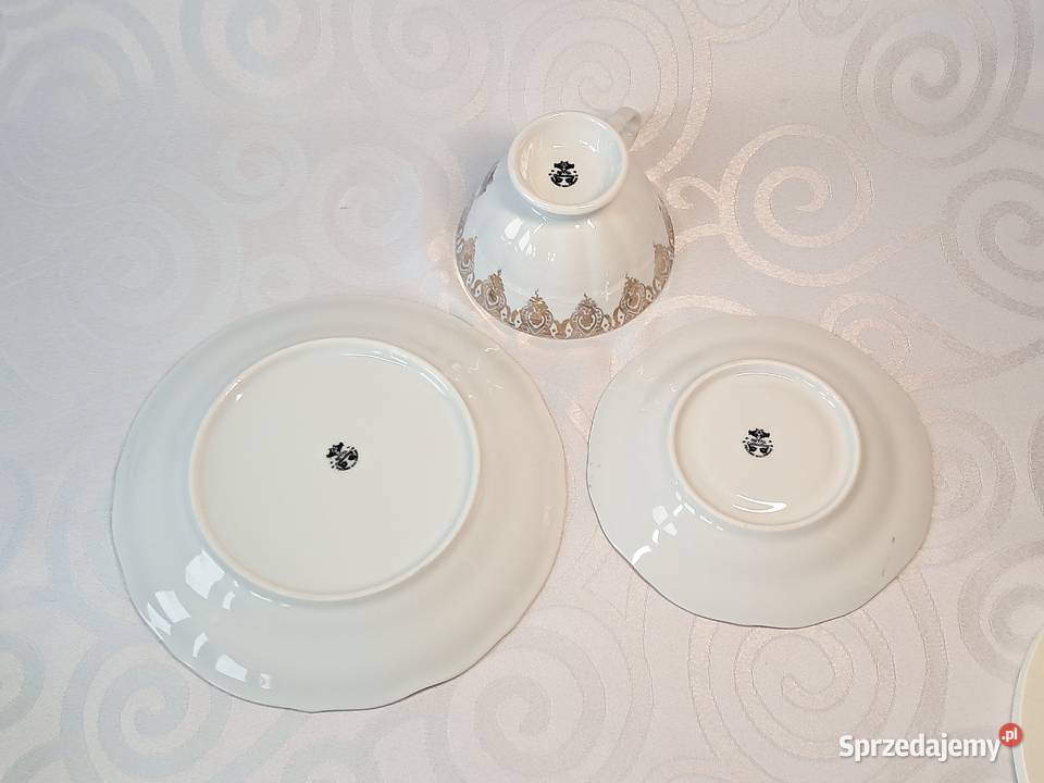 Filiżanka 2 talerzyki trio Royal Collection Strzelce Krajeńskie