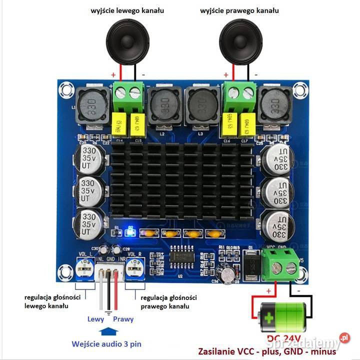 Wzmacniacz cyfrowy stereo 2 x 120 W Wzmacniacze i pokrewne Lublin