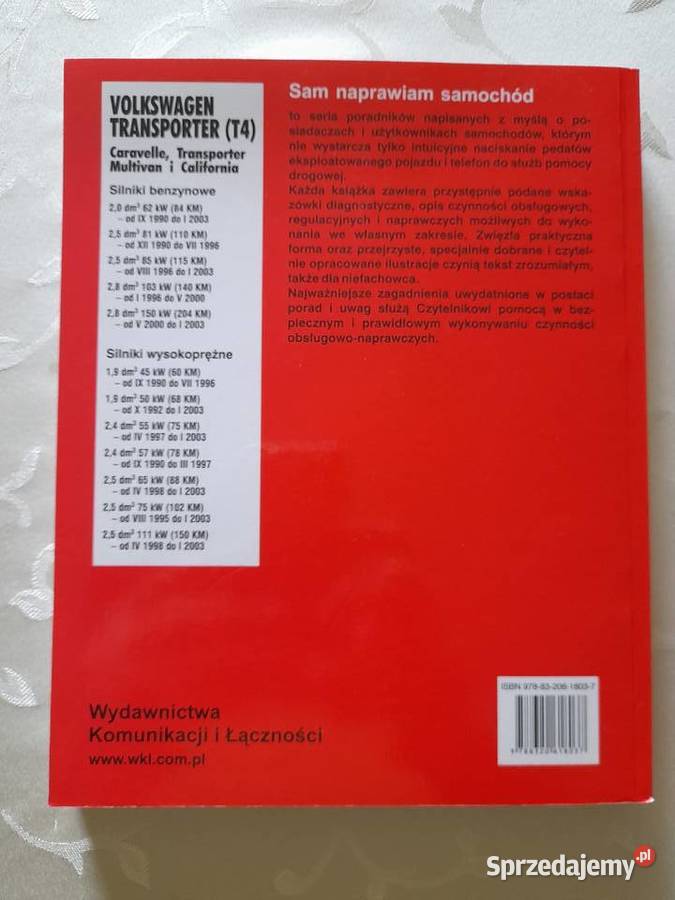 Volkswagen Transporter Sam naprawiam motoryzacja, transport Poradniki, albumy i reportaże podkarpackie Stalowa Wola