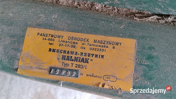 DMUCHAWA DO TYMIANKU SIANA I SŁOMY nieuszkodzony Taśmociągi i podajniki Dobryniów