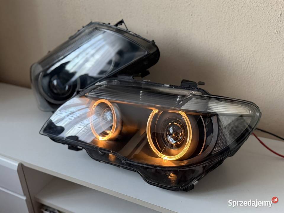 BMW E65E66 LCI Xenon Lampy Reflektory FULL BLACK Lampy przednie śląskie Bytom