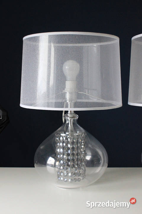 Lampa szklana z kryształkami Oświetlenie dolnośląskie Kąty Wrocławskie