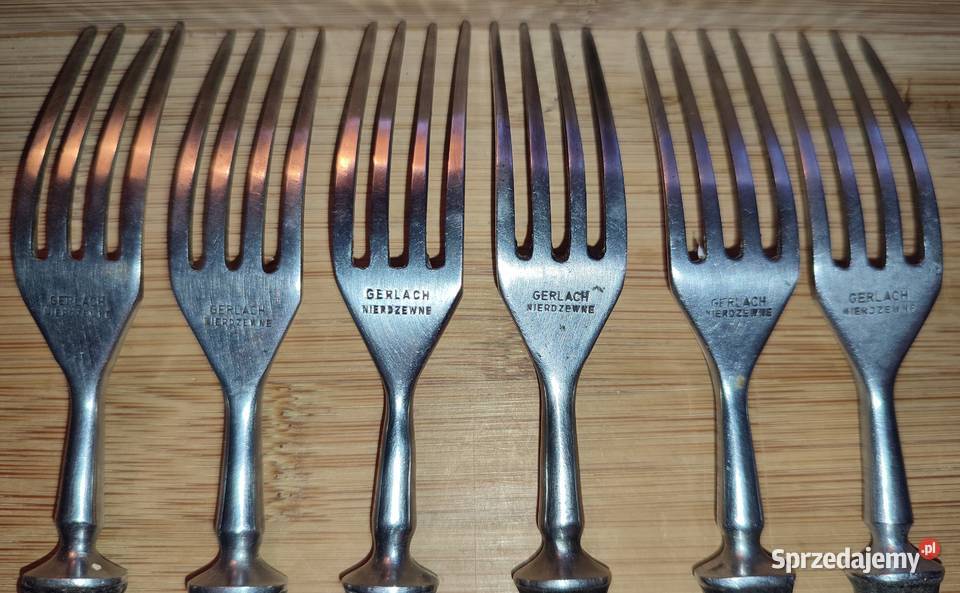 PRL Gerlach bakelit widelce Warszawa