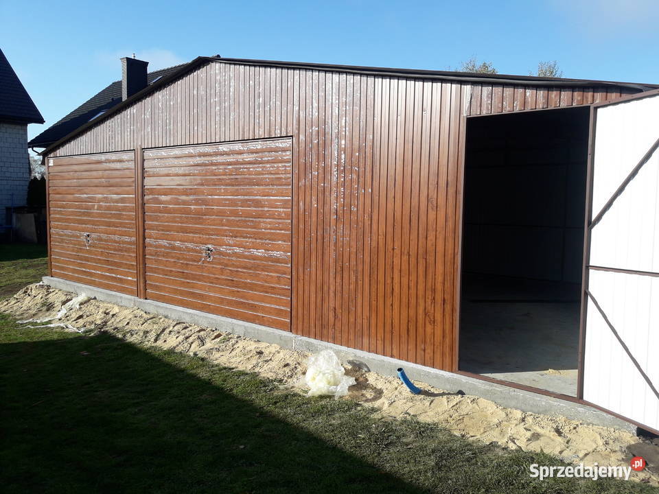 Duży Garaż Blaszany w kolorze ORZECH Magazyn Czarnków sprzedam