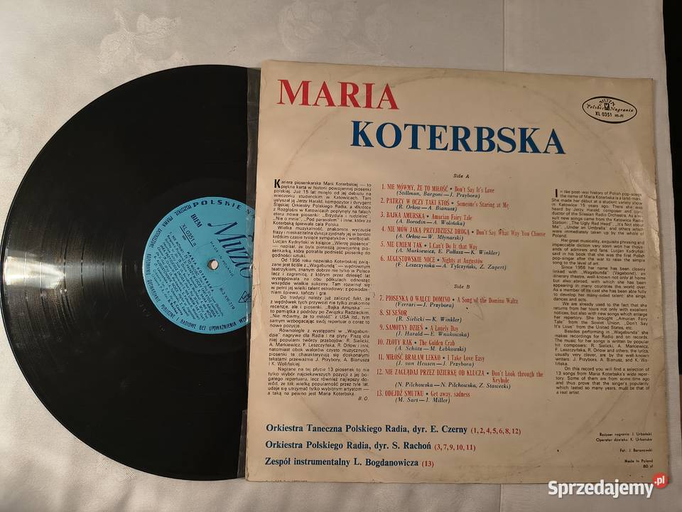 Winyl Maria Koterbska Nie mówmy że to miłość Poznań