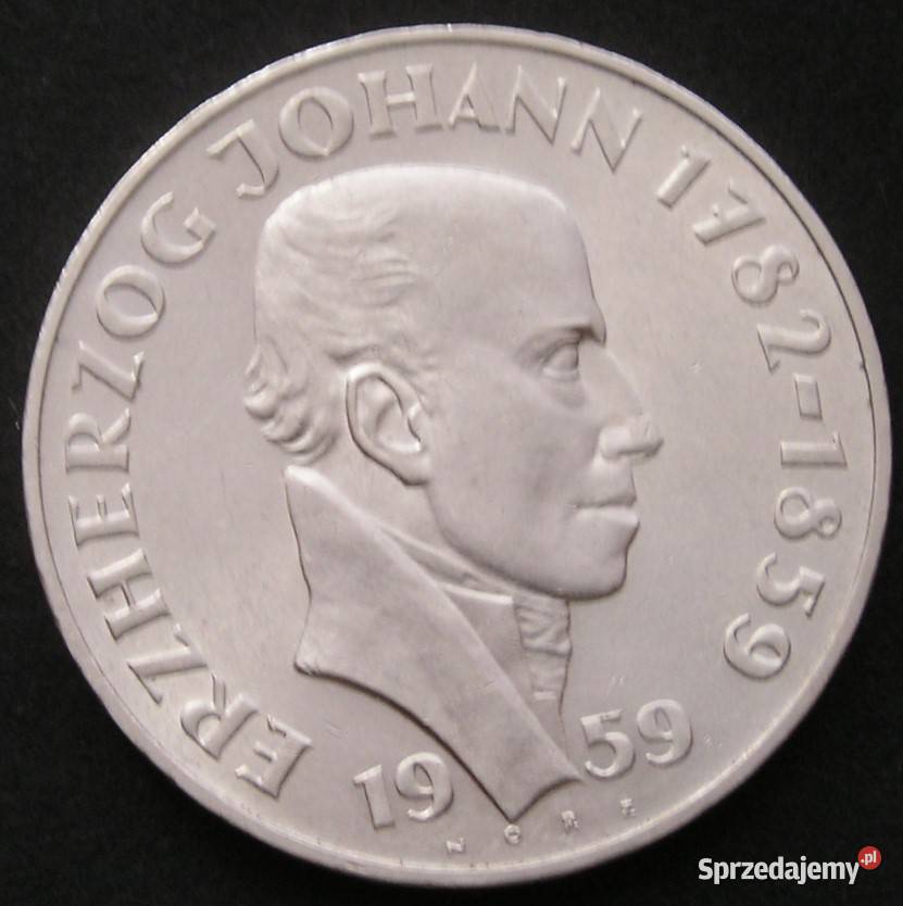 Austria 25 szylingów 1959 SREBRO Johann Łódź