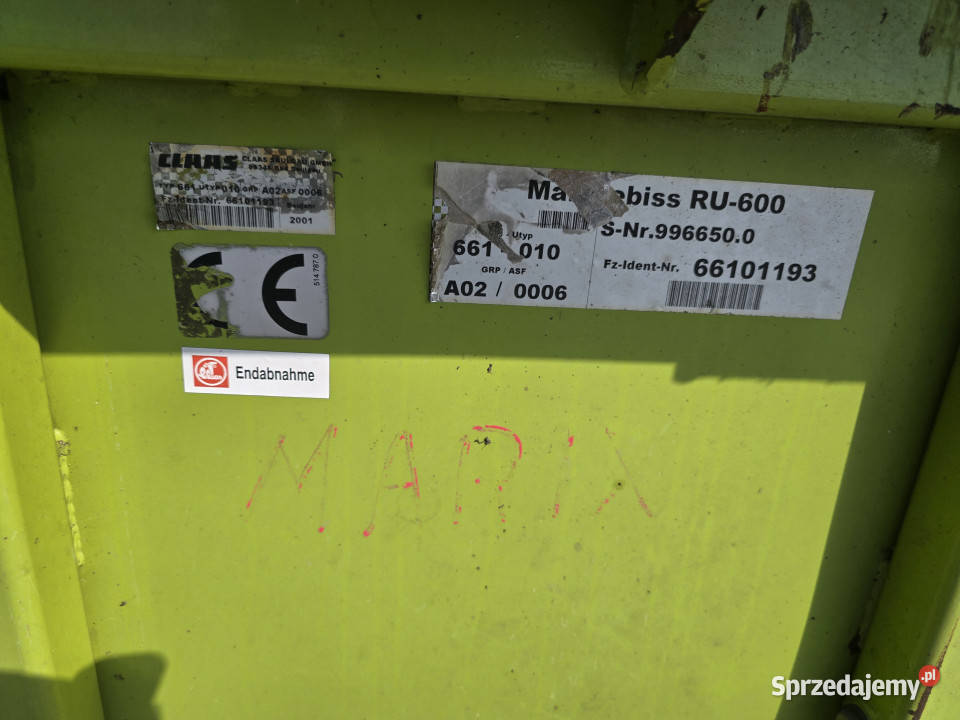 Kemper CLAAS RU600 Claas Samojezdne Turowo
