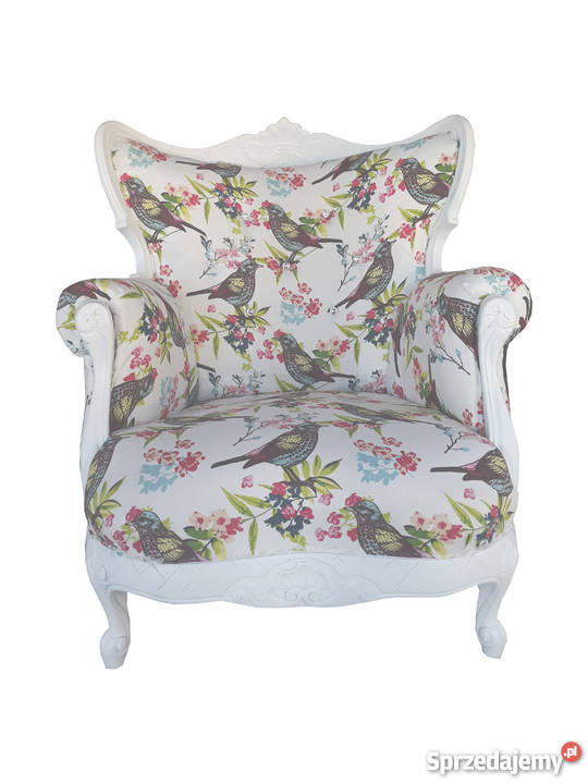 Ludwikowski stylowy fotel biały z cyrkoniami podlaskie Łomża