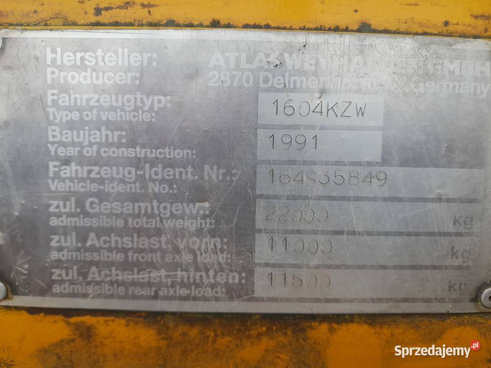 koparka Atlas 1604 KZw dwudrożna Bierzglinek