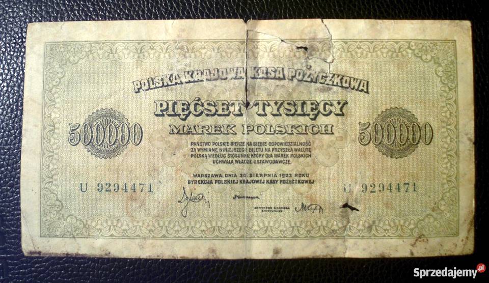 500000 marek polskich seria U 7 cyfr RARYTAS Kraków