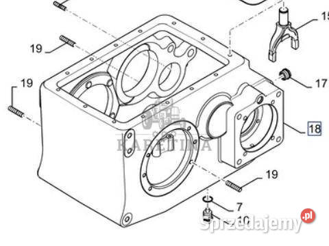 Holland CR9080 Obudowa Korpus Skrzyni Biegów Jastrzębniki
