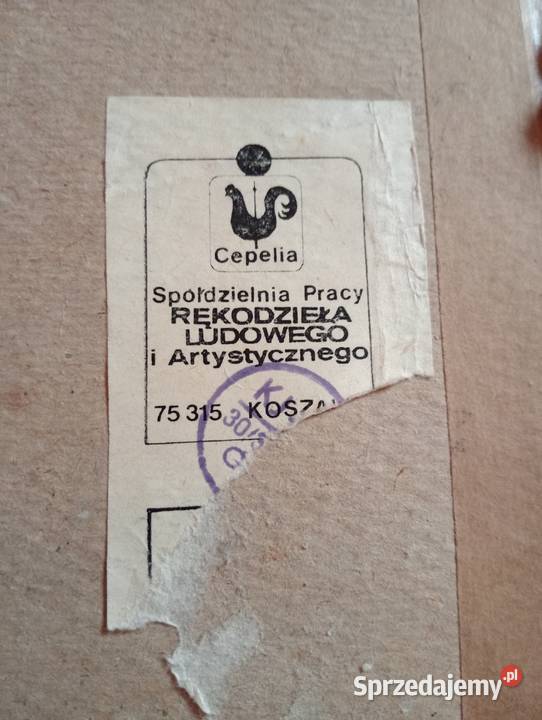 Obraz ludowy na szkle malowany Cepelia 1984 Kielce