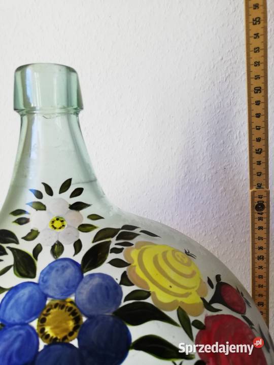 Ozdobna butla na wino w kwiatch Gorlice