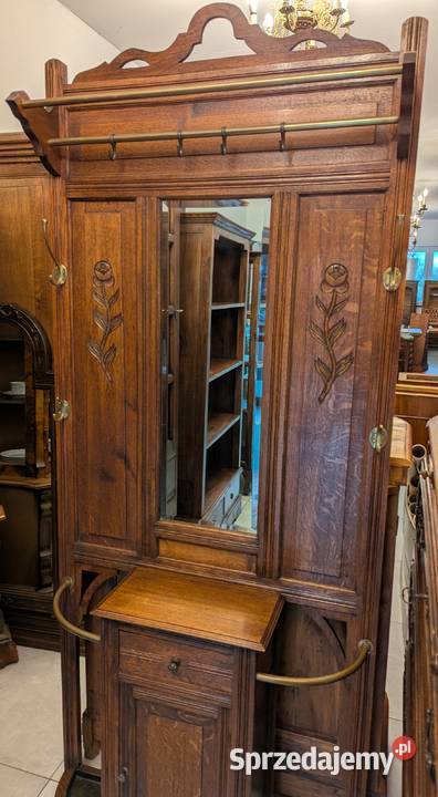 Piękna dębowa garderobawieszak secesyjnysklep śląskie