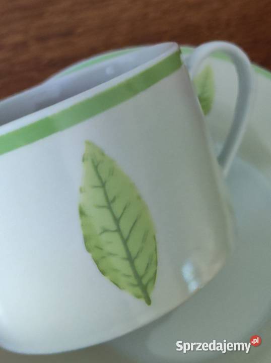 porcelanowe filiżanki talerzyki green zielone Kielce