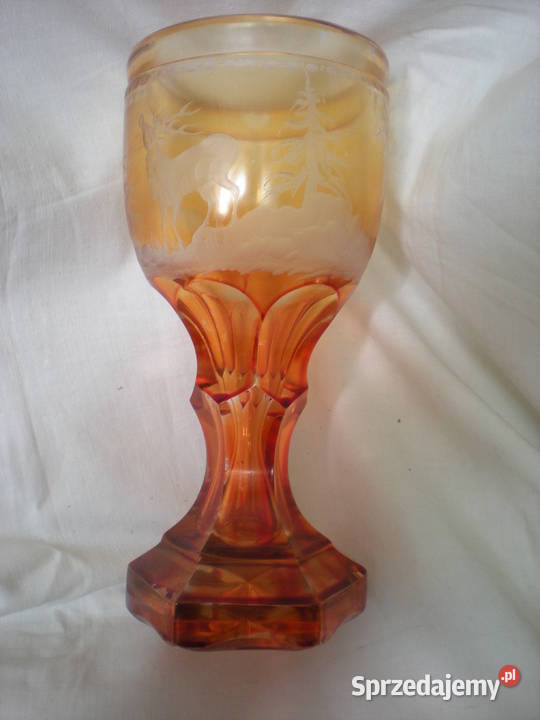 Piękny Pokal Bierdermeier Szlify CUDO Nowa Sól