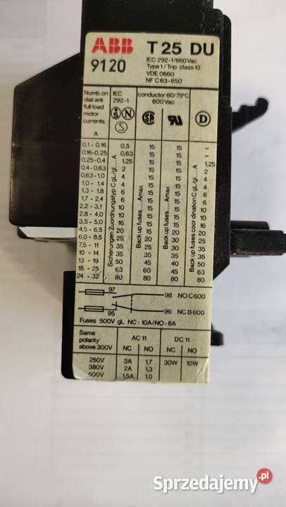 Przekaźnik przeciążeniowy ABB T25 DU 32A Szczecin