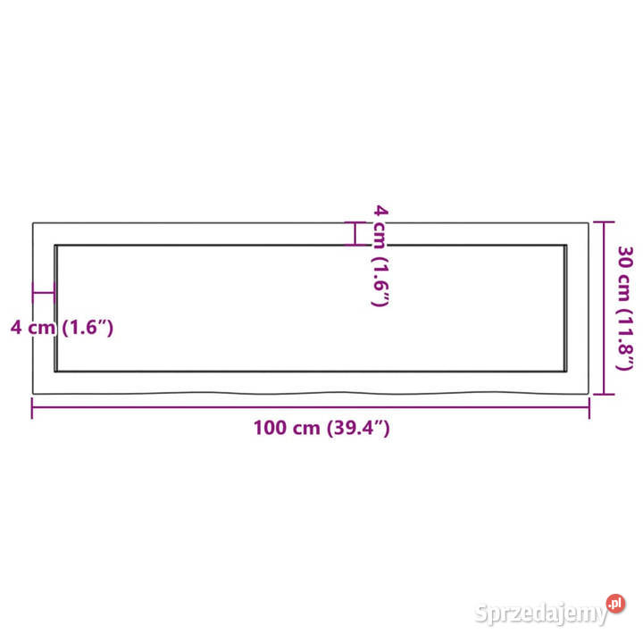 Półka 100x30x24 surowe lite drewno dębowe mazowieckie Warszawa