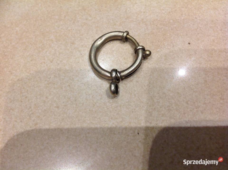 Stare Srebrne Zapięcie Sprężynowe do Dewizki Nowa Sól