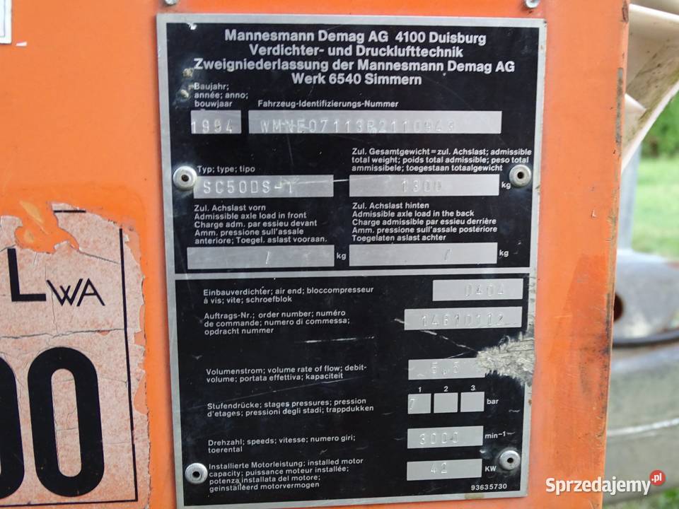 Sprężarkakompresor śrubowy Demag SC50DS1 Kolno