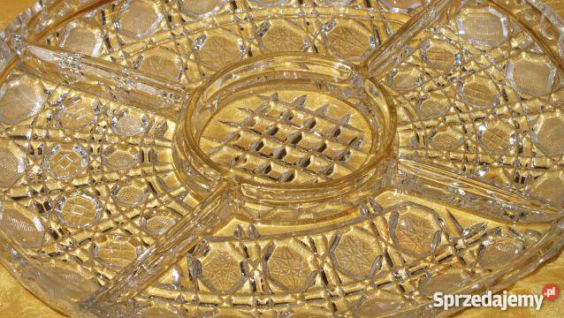 Duża patera kryształowa z przegródkami Ceramika i szkło sprzedam