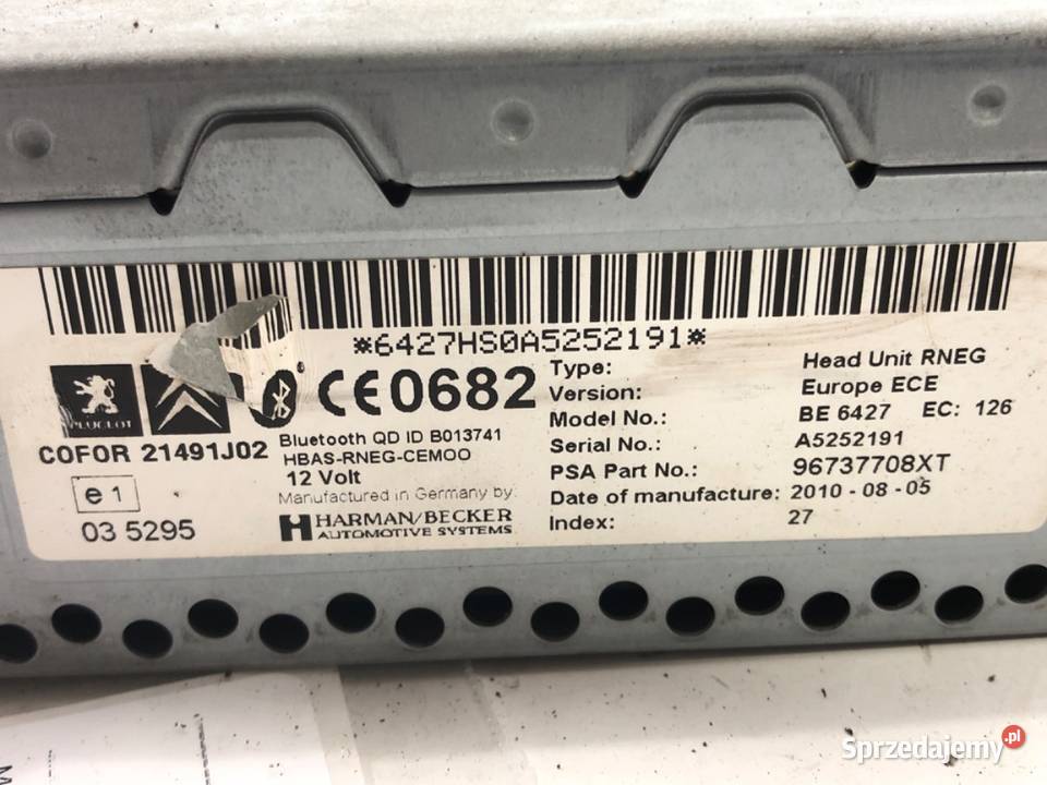 RADIO CITROEN C4 PICASSO I 96737708XT 0613 podkarpackie