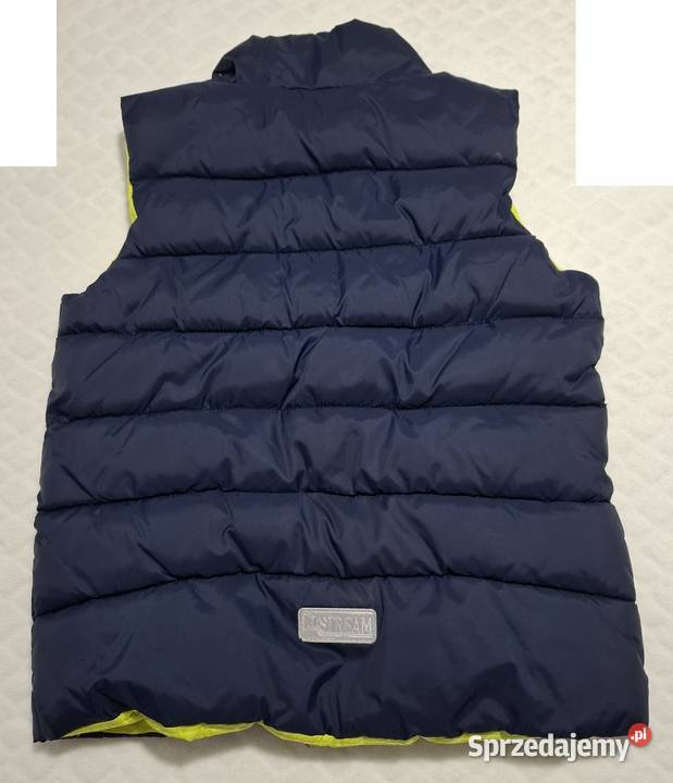 Bezrękawnik kurtka chłopięcy rozpinany granatowy Rozmiar 122 Kamizelki i bezrękawniki