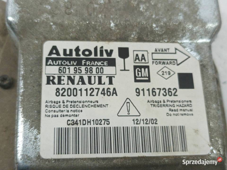 SENSOR AIRBAG 8200112746A 91167362 Opel Vivaro I sprzedam