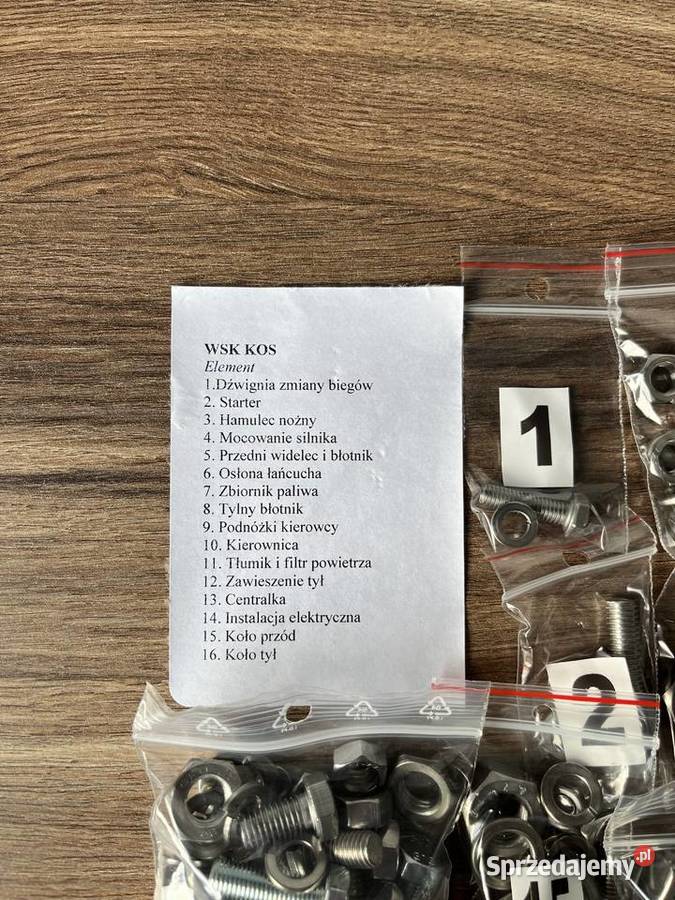 NOWY KOMPLET ŚRUB ŚRUBY NIERDZEWNE WSK 125 KOS Bielsko-Biała